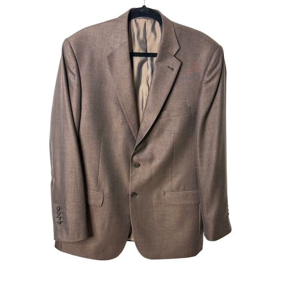 Turnbury Men’s Blazer 44L Brown Wool Silk Blend Sport Coat Two-Button Jacket - Picture 1 of 9